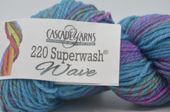 Cascade 220 Superwash Wave, 100% wool, 100 gm skein (3.5 oz)